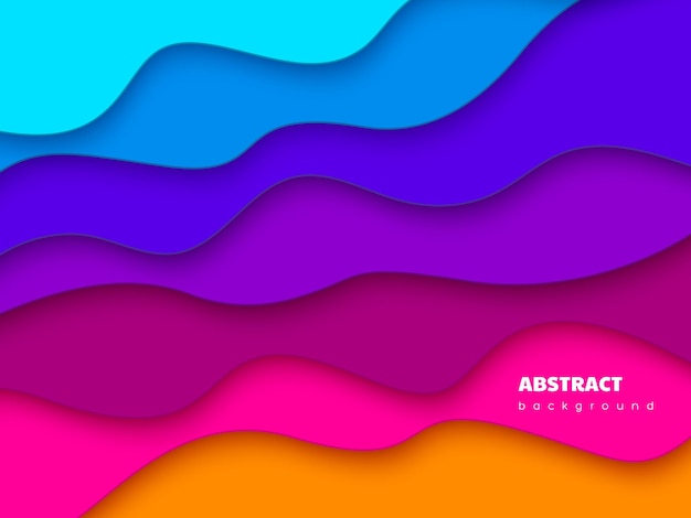 Golvende abstracte achtergrond 3d vloeibare vormen compositie trendy minimalistisch ontwerp Carving gelaagde kunst Vector illustratie
