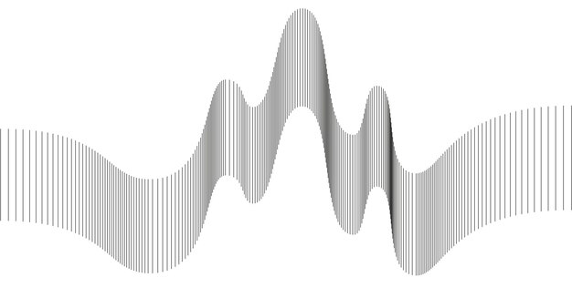 Golvende abstracte strepen. gebogen lijn vectorelementen voor muziekontwerp. digitale geluidsequalizer.