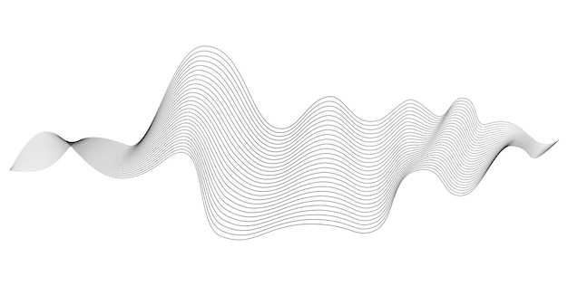 Golvende abstracte strepen. Gebogen lijn vectorelementen voor muziekontwerp. Digitale geluidsequalizer.