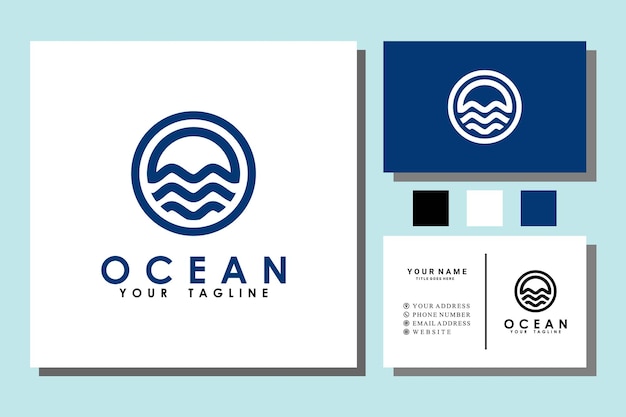 golvende blauwe oceaan letter o golf logo ontwerp vectorillustratie