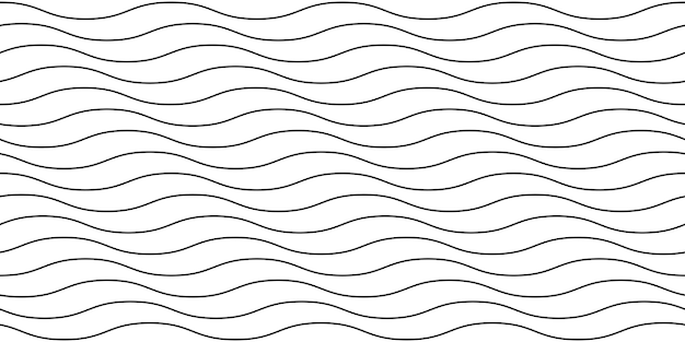 Vector golvende horizontale lijnen naadloos patroon golvende strepen herhalende achtergrond monochrome golven