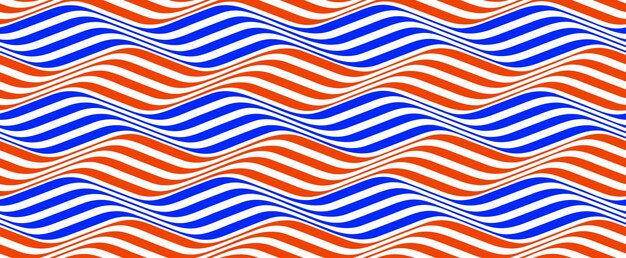 Golvende lijnen water naadloos patroon vector 3D dimensionale eindeloze achtergrond behang ontwerp beeld geometrische gestreepte gebogen bewerkbare textuur