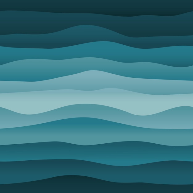 Golvende strepen naadloos patroon Vectorillustratie met gradiënt van licht tot donkerblauw