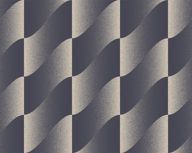 Golvende Strips Geruite Vlag Naadloze Patroon Vector Gestippelde Abstracte Achtergrond