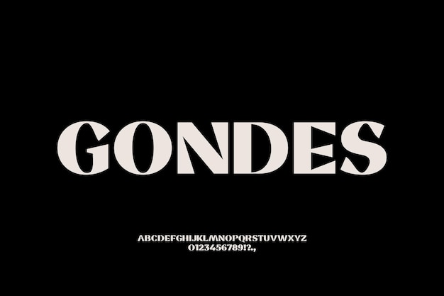 GONDES FONT VECTOR DISPLAY UPPERCASE UNIQUE AESTHETIC EDITABLE