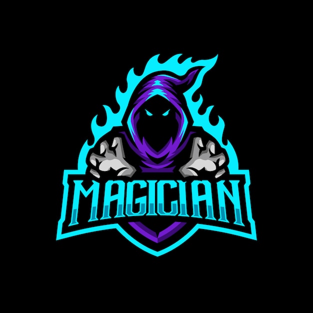 Goochelaar mascotte logo esport gaming