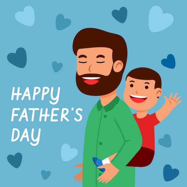 Хорошая связь между отцом и сыном в праздновании дня отца.
