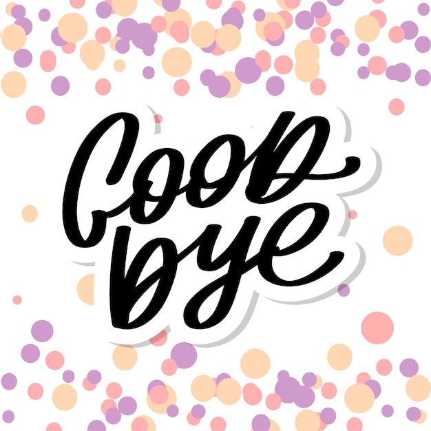 Vector good bye calligraphic lettering on yellow blot