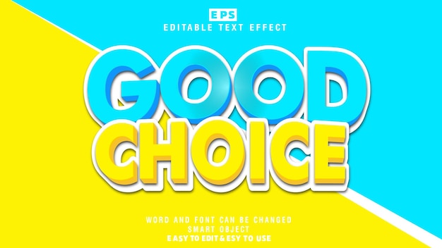 Good choice 3d editable text effect vector with background