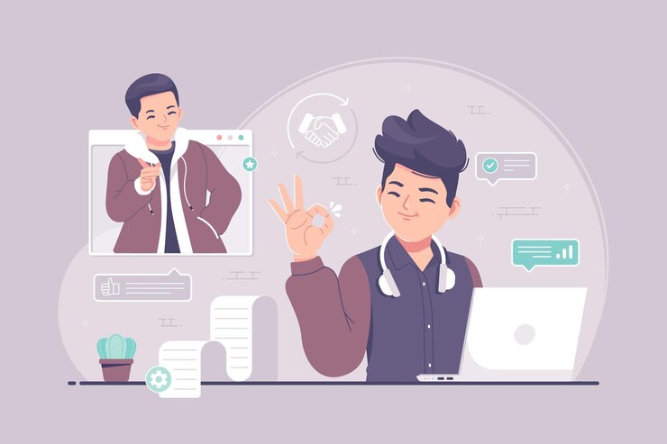 Vector 좋은 클라이언트 치료 개념 그림