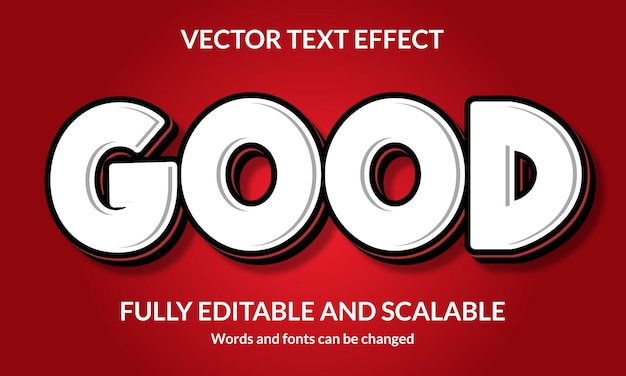 Good editable 3d text style effect