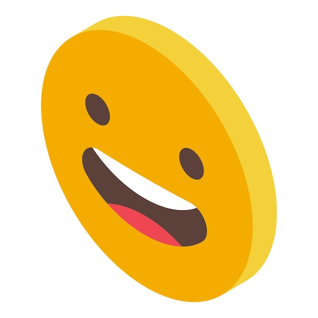 Vector good emoji icon isometric vector face smile happy smiley