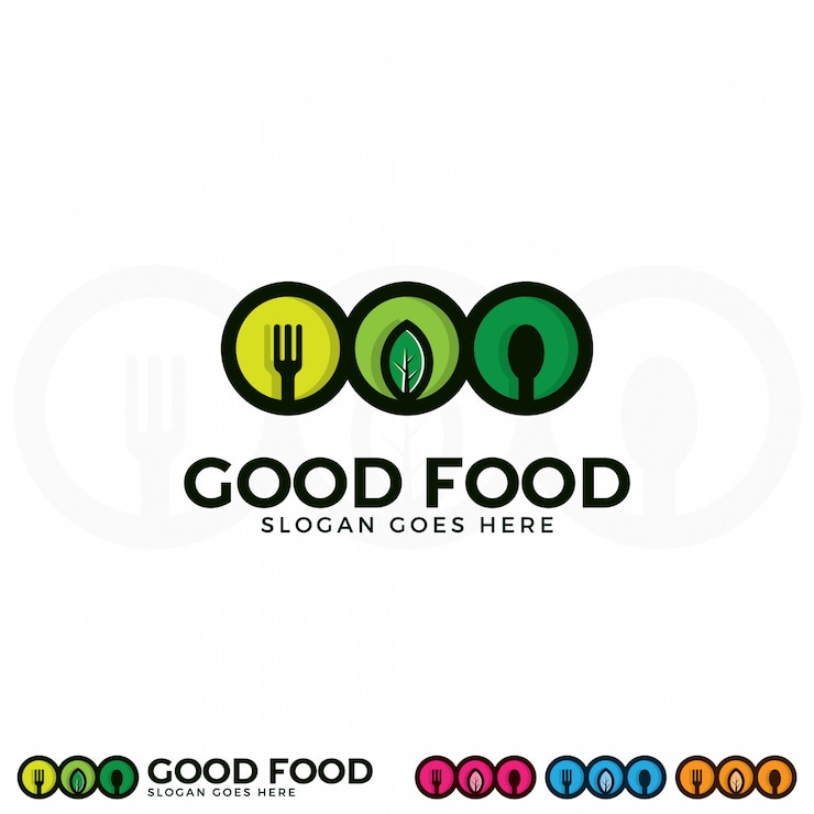 Vector good food logo illustration template.