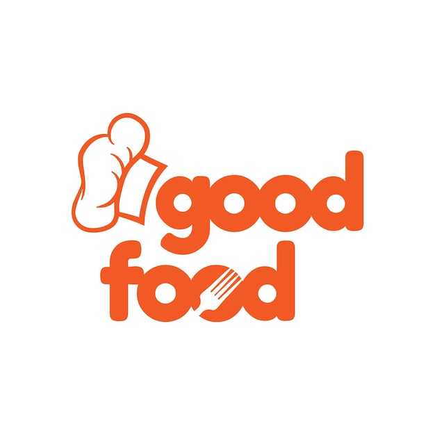 Good Food Logo with Chef Hat and Fork