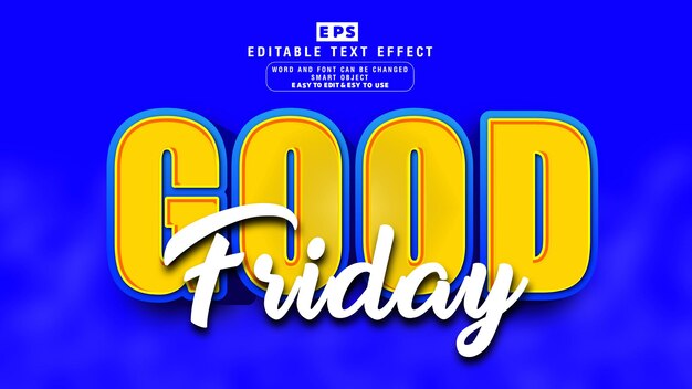 Good Friday 3d Editable Text Effect Vector With Background