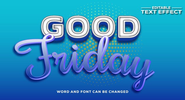 Vector good friday 3d text effect