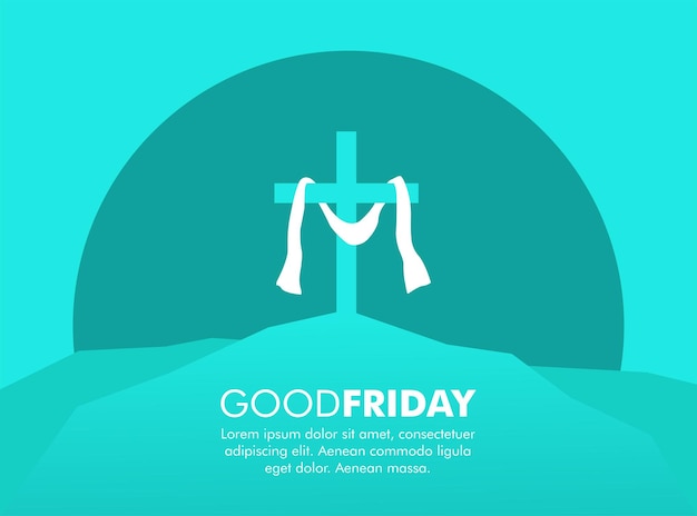 Good friday banner template with holy cross silhouette