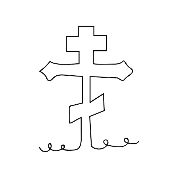 Good friday continuous one line drawing of outline vector illustration