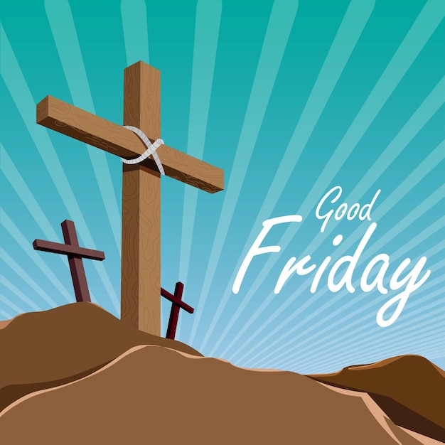 Good Friday Landscape flat design with background