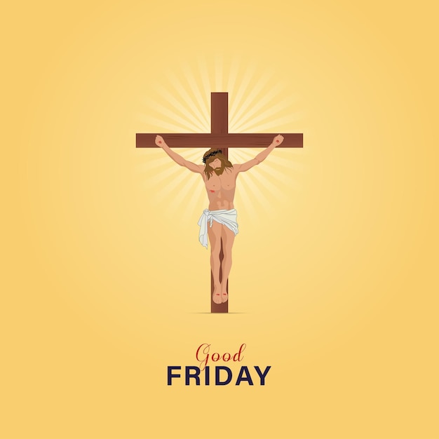 Vector good friday poster social media post vector good friday cross jesus christ on good friday