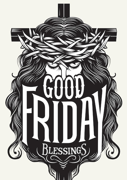 Good Friday Retro Typographic Vector Design Template