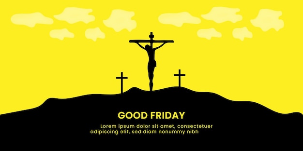 Good Friday with Jesus Cross Banner Poster Background Design