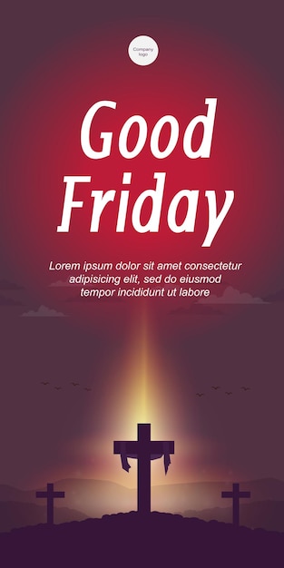 Vector good friday with light behind portrait size