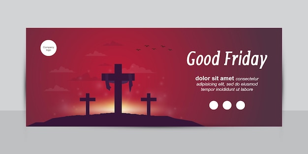 Vector good friday with sunrise light for banner