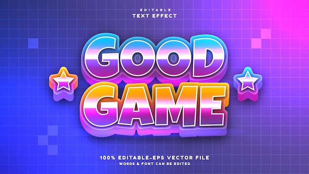 Редактируемый мультяшный шрифт Good Game Banner