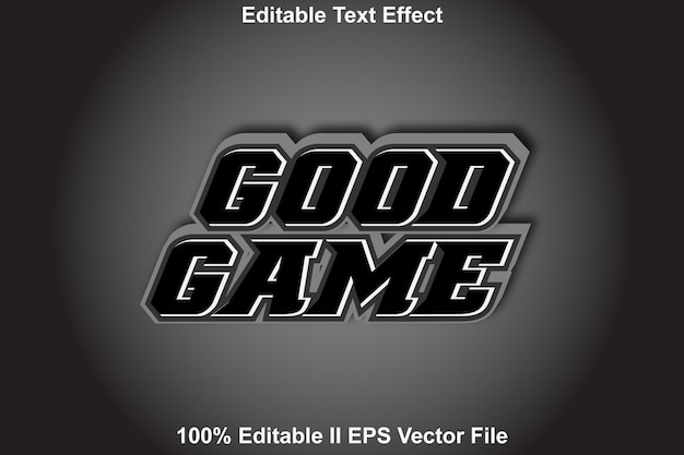 Хорошая игра с редактируемым текстовым эффектом в стиле 3d Emboss