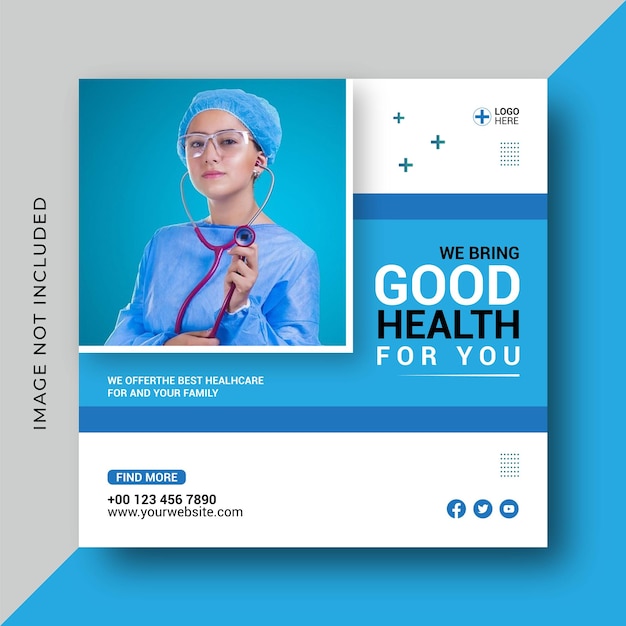 Good health social media post design template