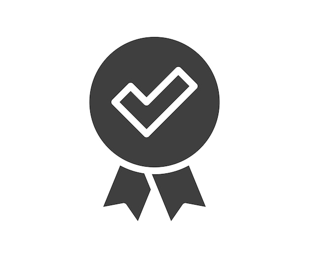 Хороший вектор значка Знак успеха в бизнесе Лучший символ качества правильного проверенного утверждения сертификата принят, подтверждается галочкой