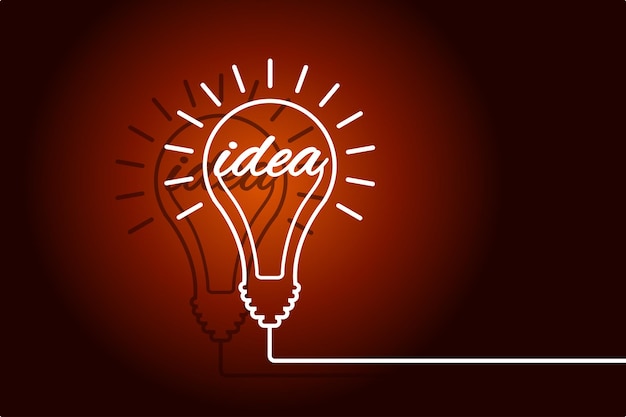 good idea banner light bulb idea concept creative concept light bulb drawn for stock flat style vector illustration