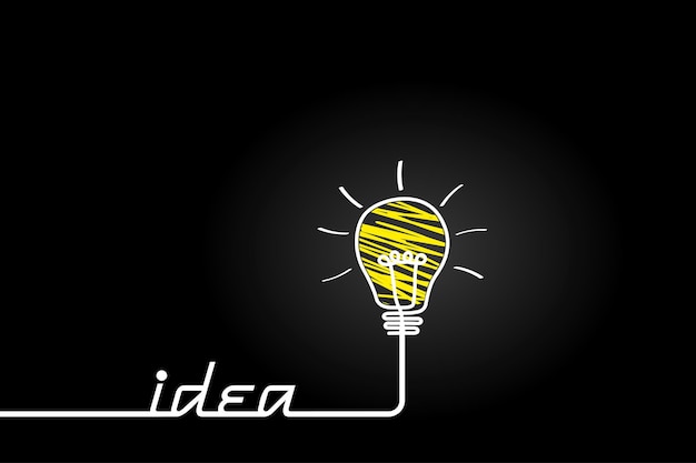 Good idea banner light bulb idea concept creative concept light bulb drawn for stock flat style vector illustration