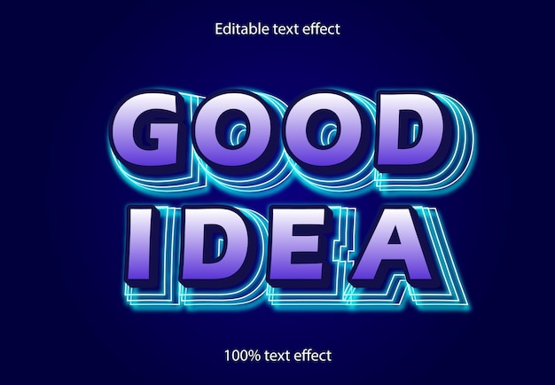 Good idea editable text effect