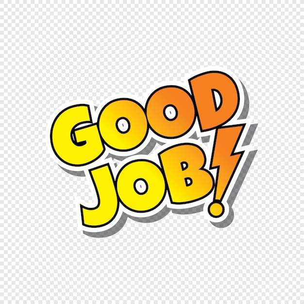 Vector good job cartoon text sticker