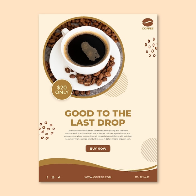 Vector good to the last drop coffee poster template