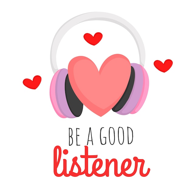 Good Listener Act of Love Valentine Illustration Vector Clipart