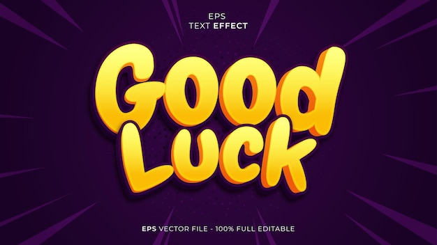 Good Luck editable text effect font