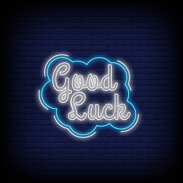 Vector good luck neon sign.