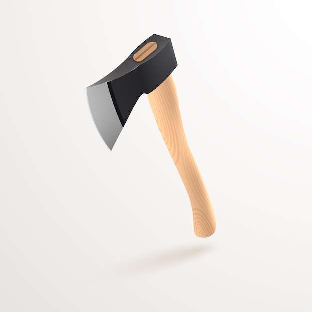 A good metal ax with a wooden handle