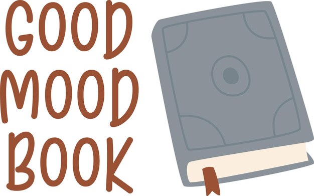 Vector good mood book lettering sticker