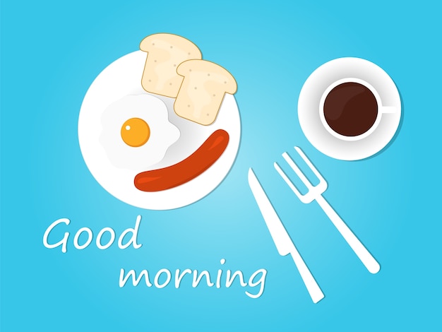 Vector good morning breakfast background