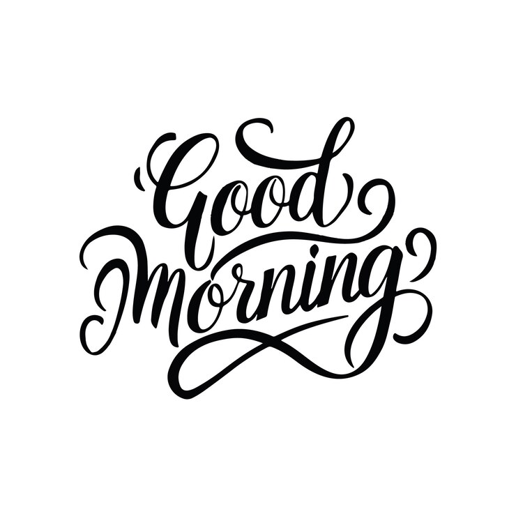 वेक्टर good morning lettering calligraphic typography design vector illustration