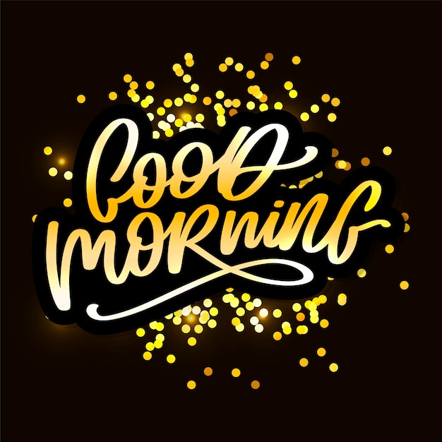 Good morning lettering calligraphy brush text slogan