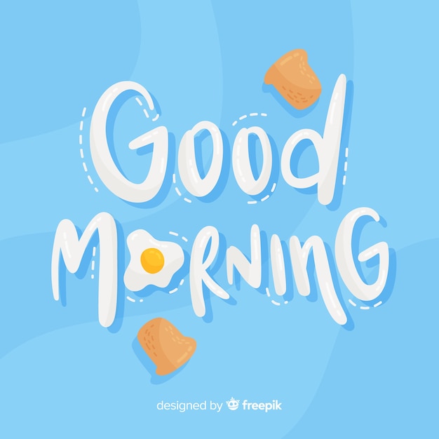 Vector good morning lettering decorative background