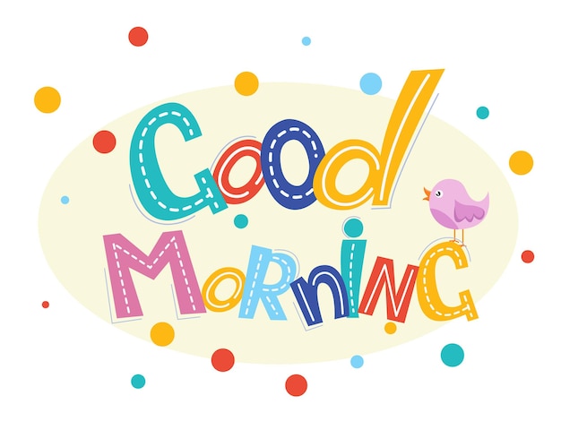 Good Morning lettering text design for decor, cards, print, web, poster, banner, t-shirt