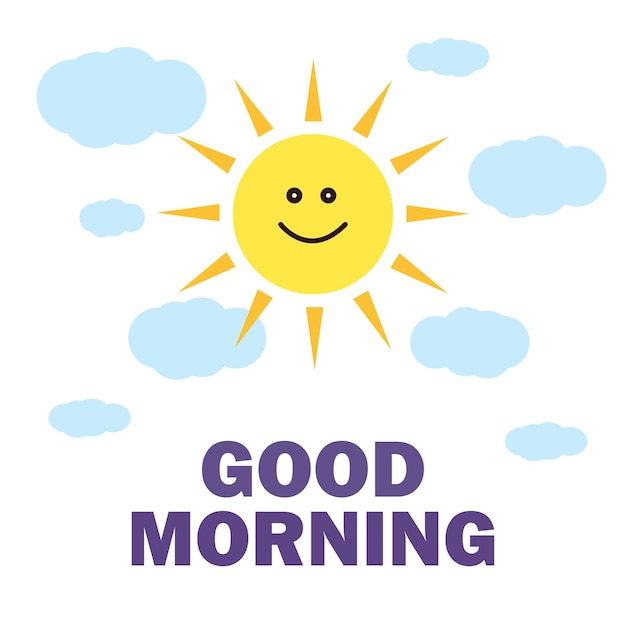 Vector good morning and smiling sun