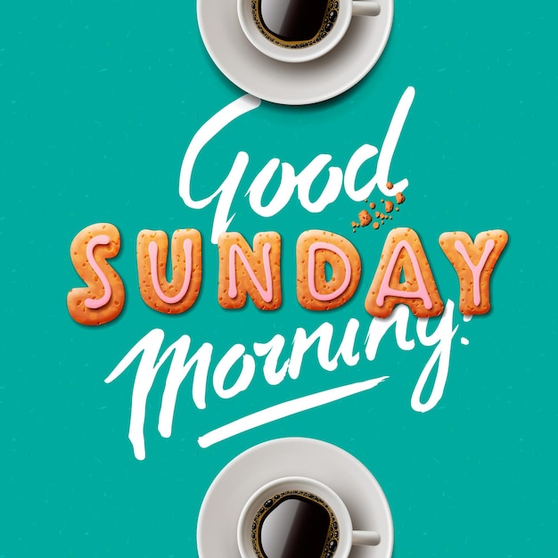 Vector good morning sunday vector illustration