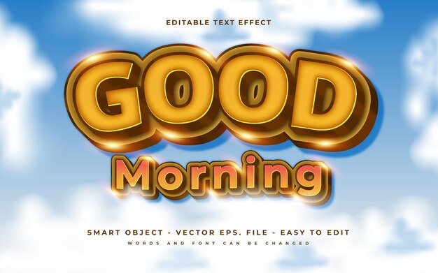 Good morning text effect premium vector